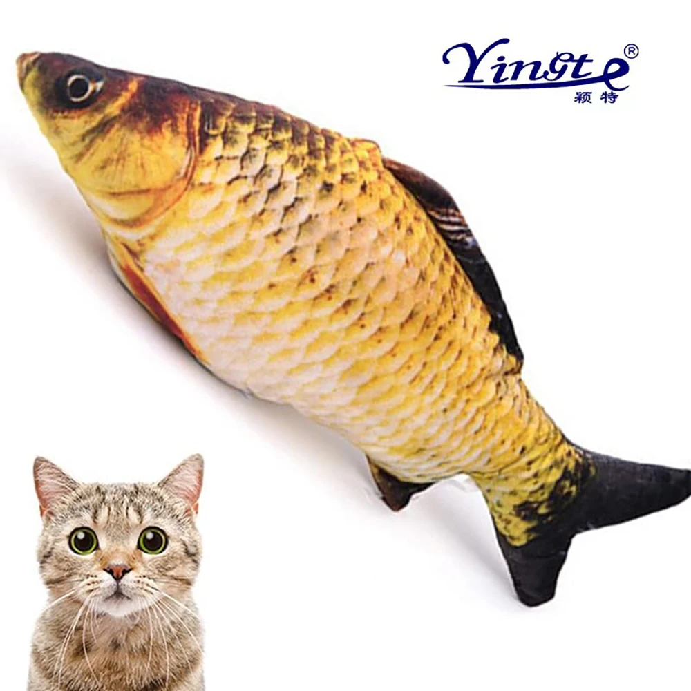 Pet Toy Catnip Simulation Fish Cotton Filling Catnip Cute Doll Interactive Entertainment Pet Soft Pillow Chewing Cat Supplies