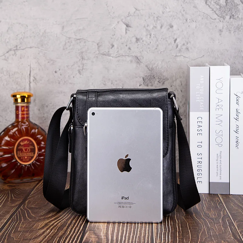 Men's Leather Messenger Bag Shoulder Crossbody Backpack Bags Purse for Women Vintage Anti-Theft Waterproof Casual Sling Bags