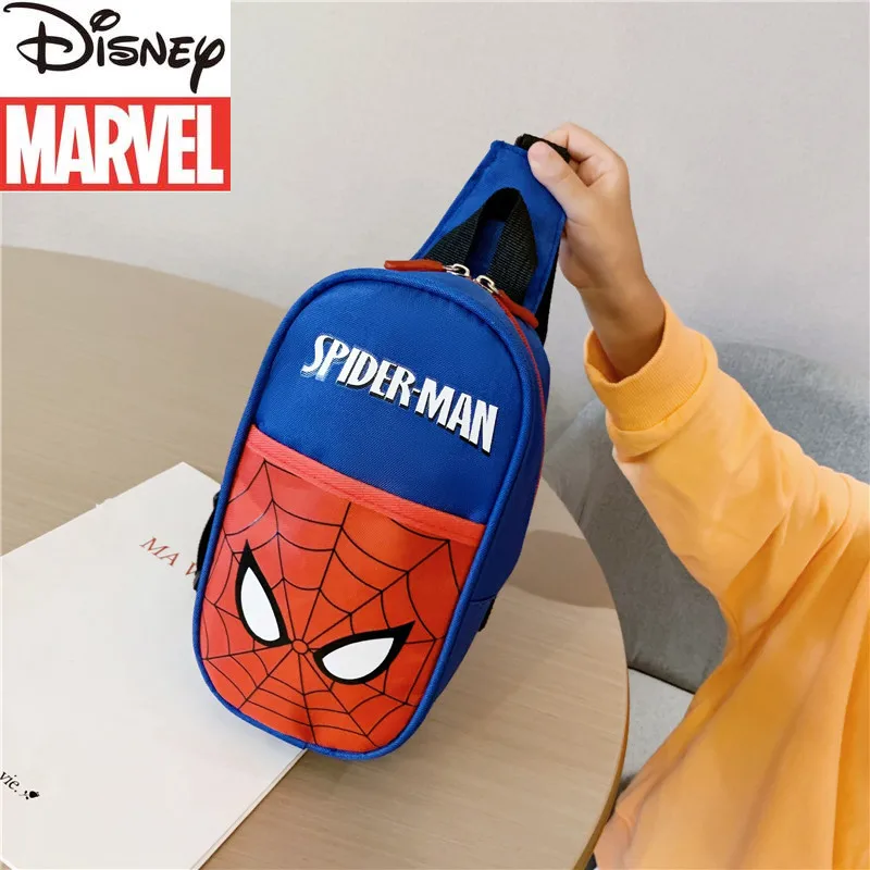 Disney Marvel Spider-Man Boy Chest Bag Cartoon Fashion Boys Girls Oblique Bags Large Capacity High Quality Children's Waist Bags