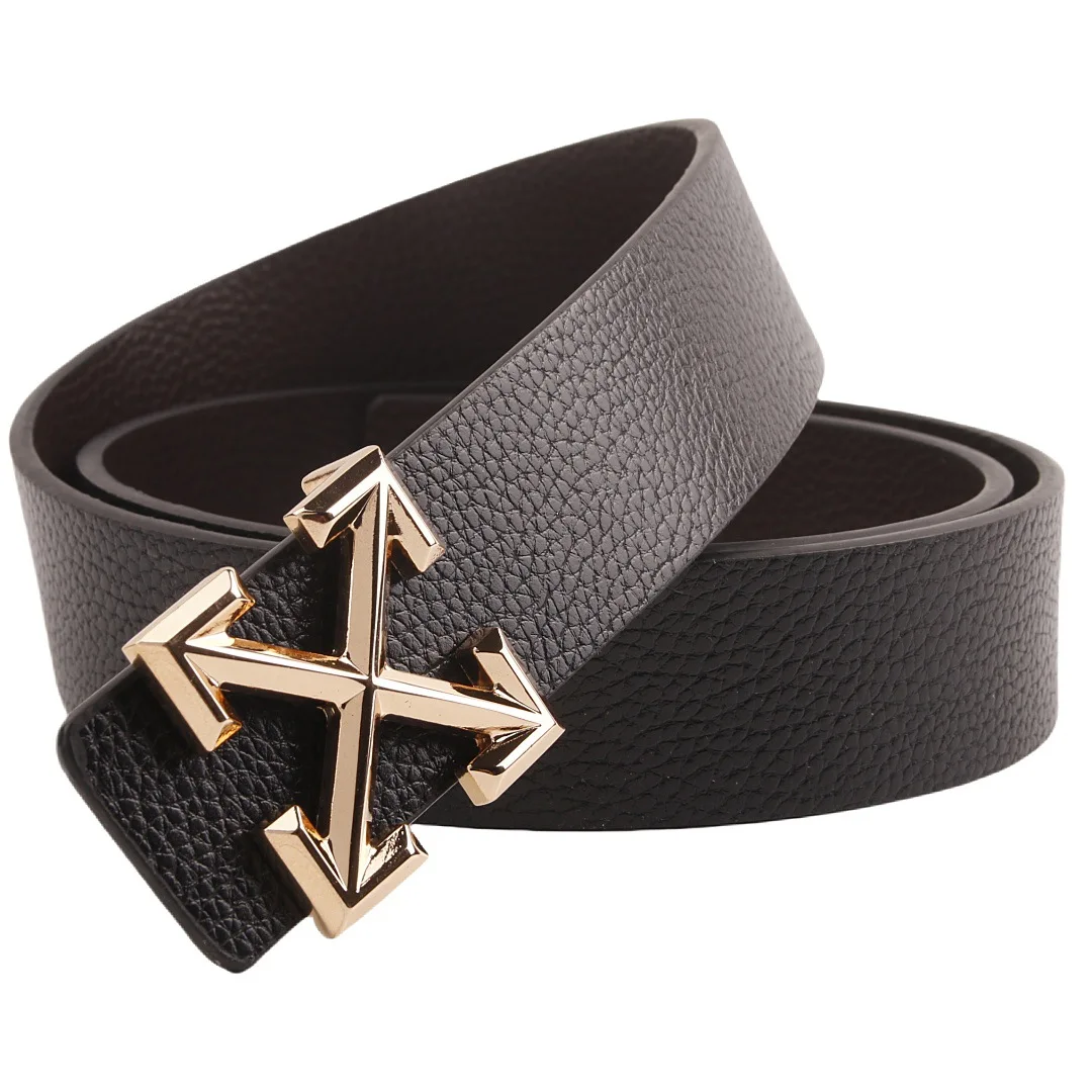 حزام جلد PU قابل للتعديل للرجال، إبزيم من سبائك الأخطبوط وتصميم حبوب الليتشي، غرزة مزدوجة للمناسبات الرسمية