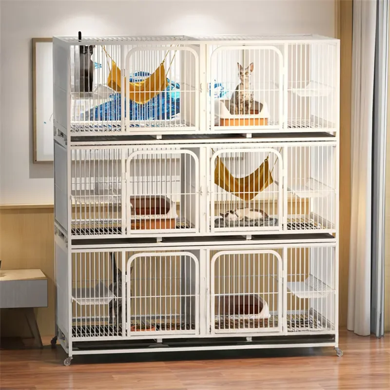 Indoor  Cages Breeding Cages Three-layer  House Household Cat Cabinet Dog Breeding Pet t Dog CageCottage