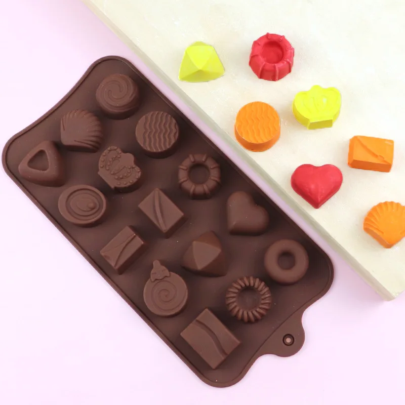 Verschiedene Formen Schokolade Silikonform Süßigkeiten Butterform Krone Herz Donut Muschel Runde Wachs schmilzt Cupcake Topper Küchenwerkzeuge – Detail 1