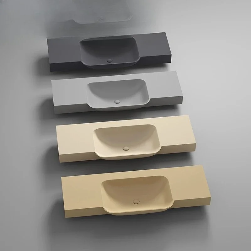 Acrylic big belly basin integrated basin, bathroom cabinet combination corner-cutting washbasin, washbasin on and off the count