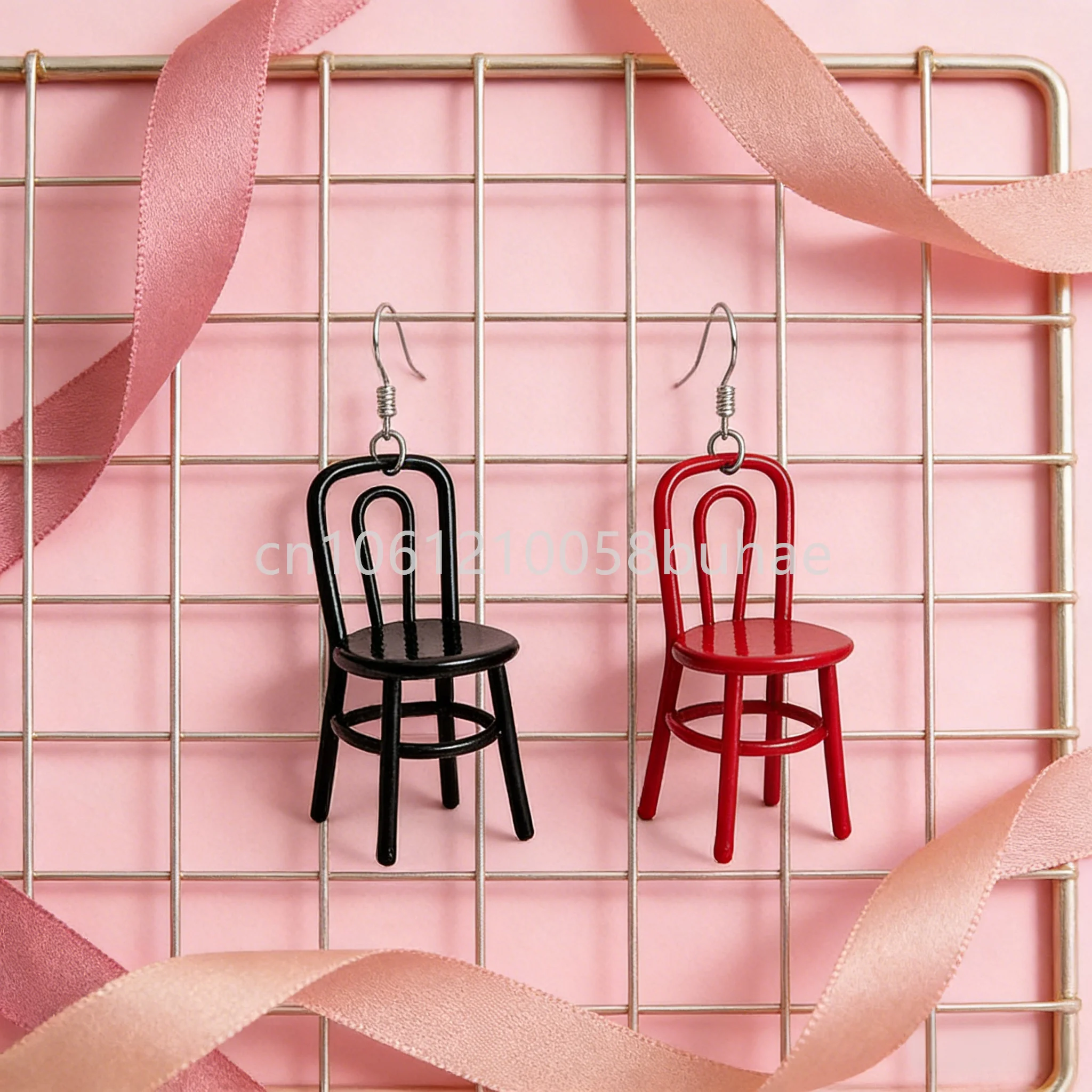 Funny Exaggeration Mini Chair Earrings Female Creative Hand-made Diy Hip Hop Jewelry Gifts Prom Party Personality Accessories