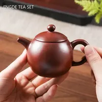Yixing Purple Clay Teapot Handmade Zhu Mud Dragon Egg Kettle Chinese Beauty Tea Infuser Raw Ore Zisha Tea Pot Home Drinkware