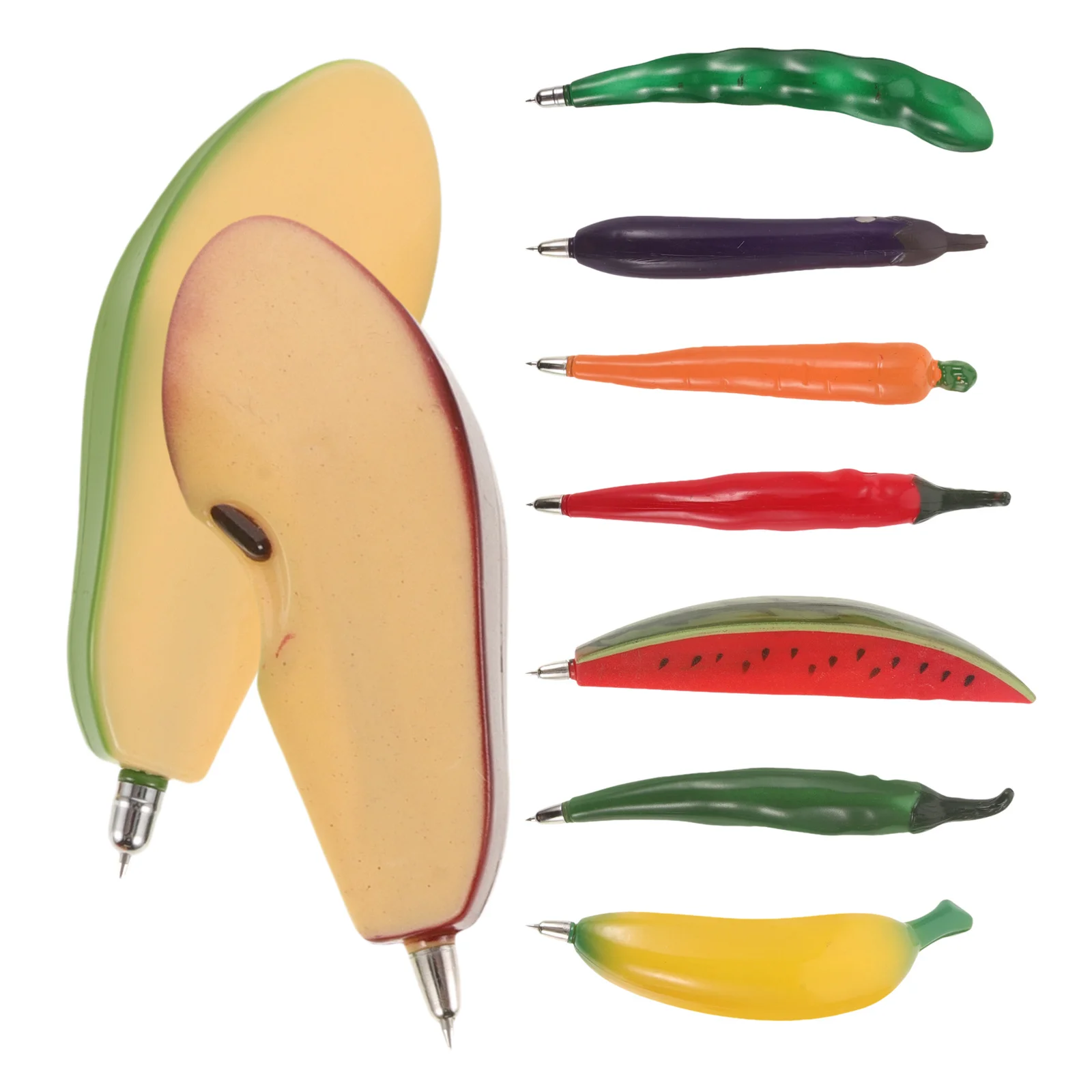 

9pcs Fruit Shaped Ballpoint Pens Vegetable Design Smooth Writing Pens For Party Gifts Students Office Supplies School Stationery
