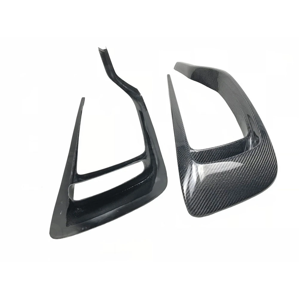 3PCS/Set Dry Carbon Fiber Front Bumper FogLamp Outlet Frame Cover For Maserati Levante 2016 -2019  Head Bumper Vent Trim FRP