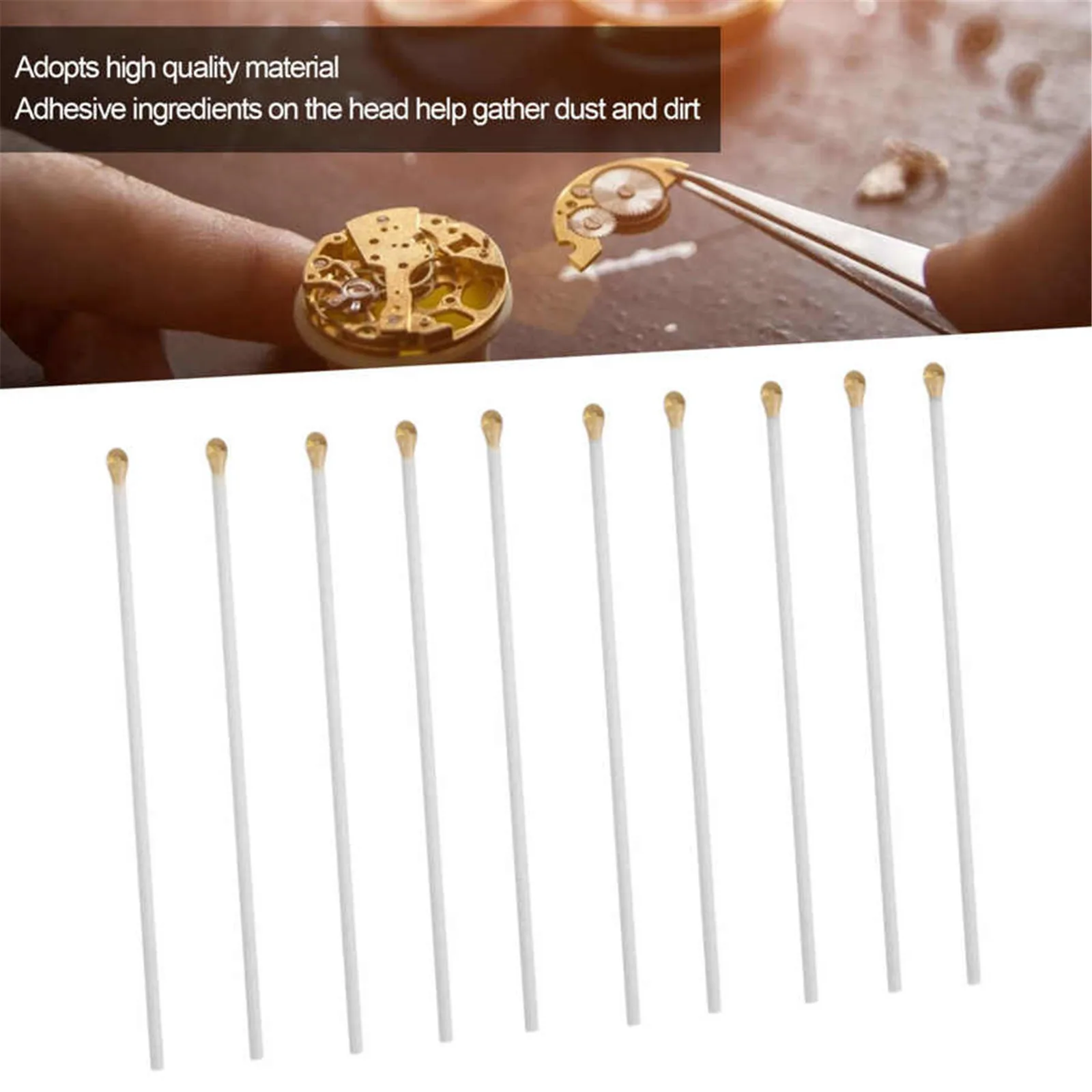 

10Pcs Dust Cleaning Stick For Watch Movement Parts Adhesive Cleaning Stick Watch Cleaning Swabs Watch Accessories Repair Tool