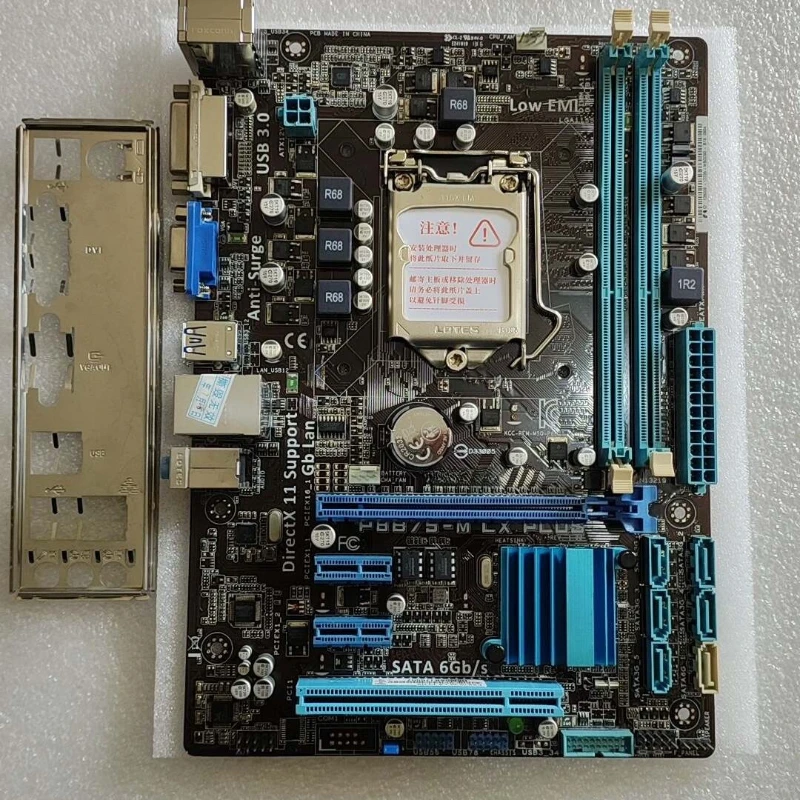 used for ASUS P8B75‑M LX PLUS LGA1155 Intel B75 mATX Motherboard DDR3 VGA DVI USB3.0