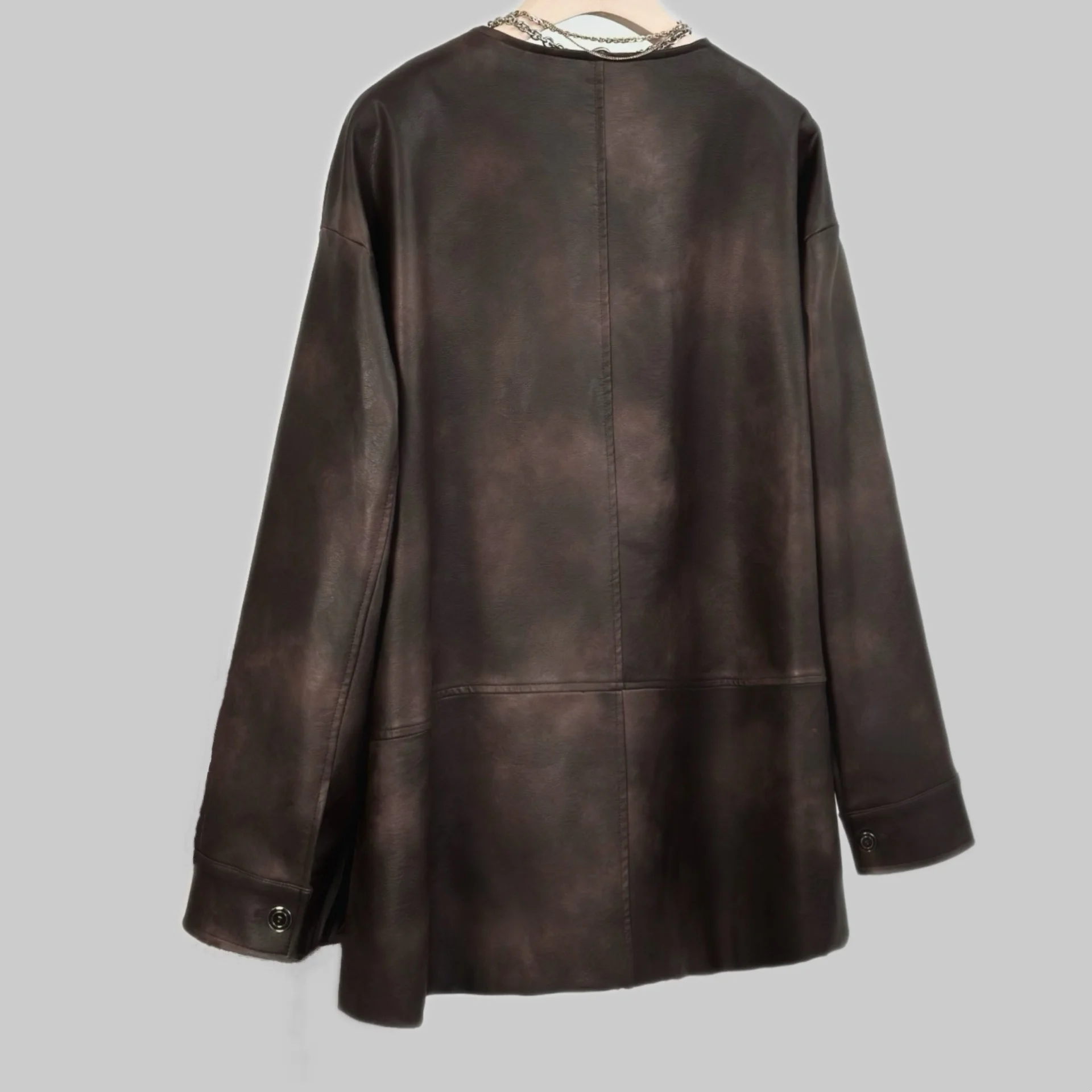 جبنة الليمون عادية TIM25 الخريف فضفاضة تناسب زر حتى جولة Ne منتصف طول Jaet ملابس خارجية للنساء تخفيف Sle طويل Sve #4