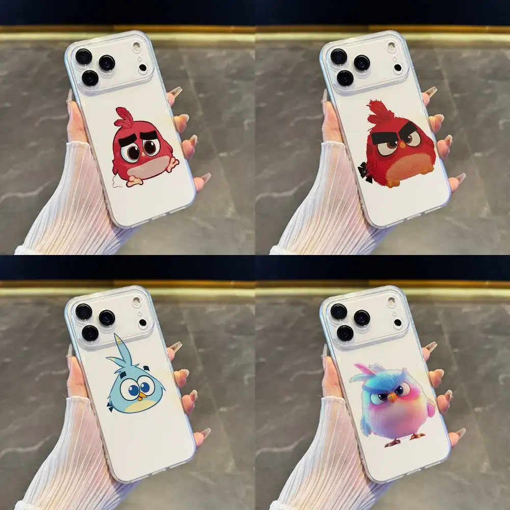 

A-Angrys C-CartoonS Birds Phone Case For iPhone 17,16,15,14,13,12,11 Pro,Max,Plus,X,XS,XR,SE4,E Mini Transparent Soft Cover