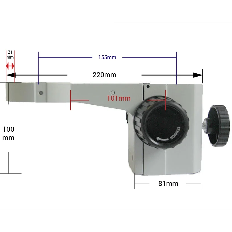 Supporto per testa per Microscopio Stereo da 76MM supporto per messa a fuoco regolabile nero/bianco per supporto per Microscopio trinoculare