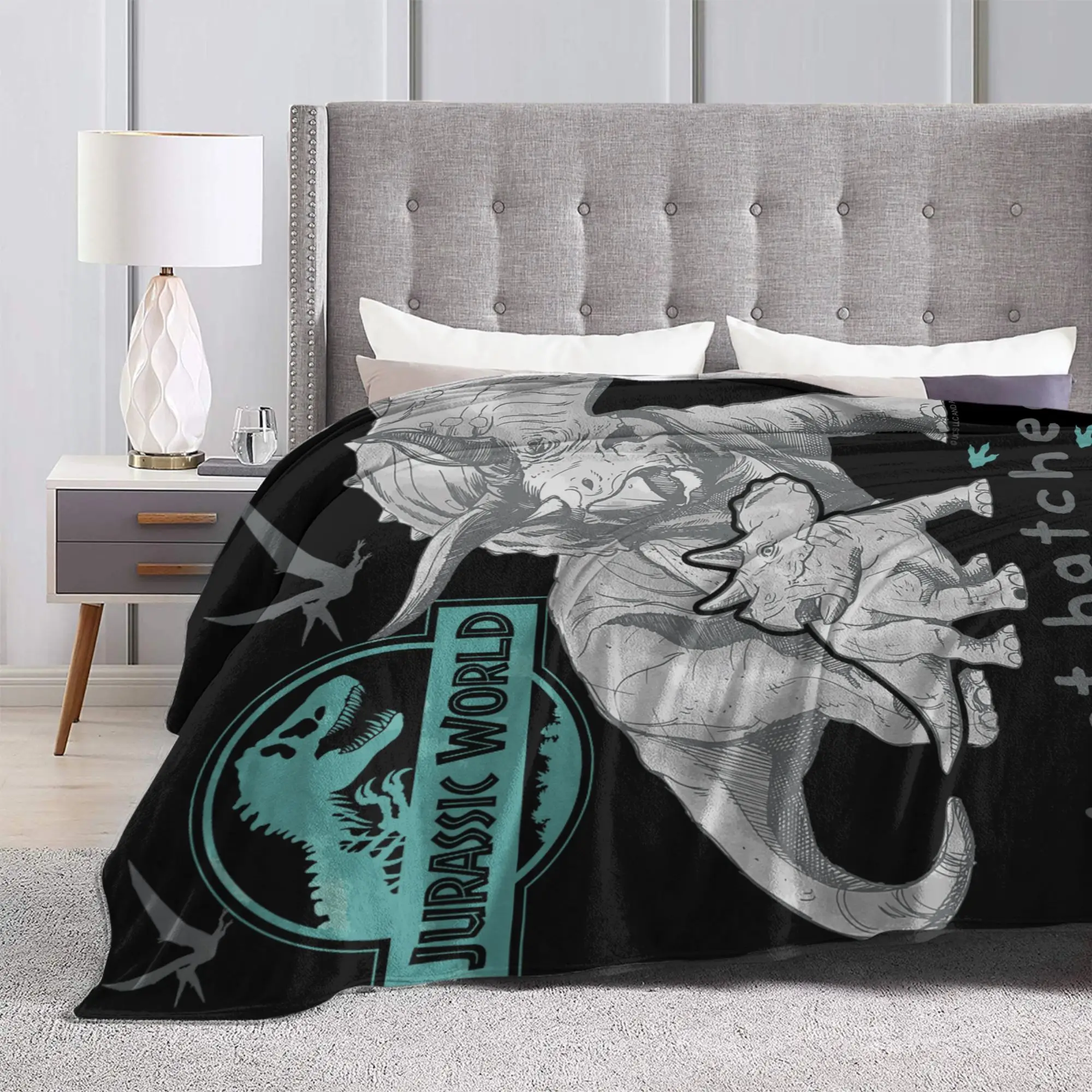 Jurassic World Just Hatched Blankets  Decorative Flannel Throw Blanket For Living Room Warm Quality Bedspread Birthday Gift