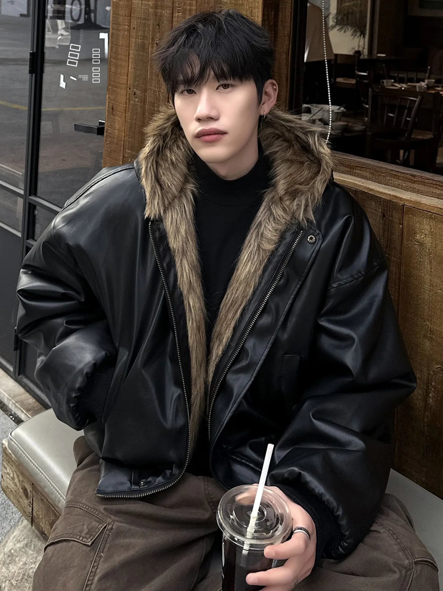 

Мужская зимняя утепленная куртка Cleanfit из искусственной кожи с мехом, двусторонняя, Mountain Eagle Outerwear