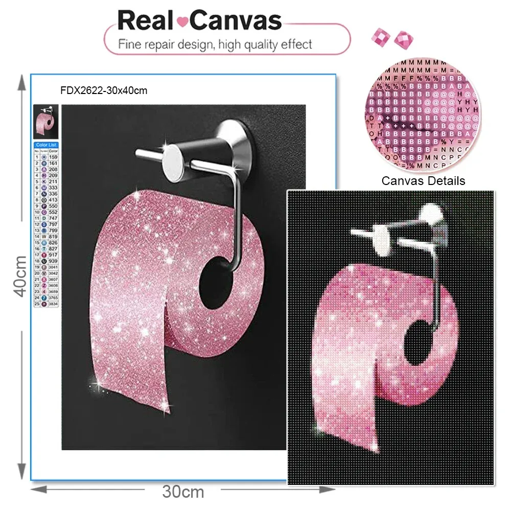 5D DIY Diamond Painting Personalized Girl Bathroom Mosaic Diamond Embroidery Art Picture Home Decoration Gift Set 2024 New