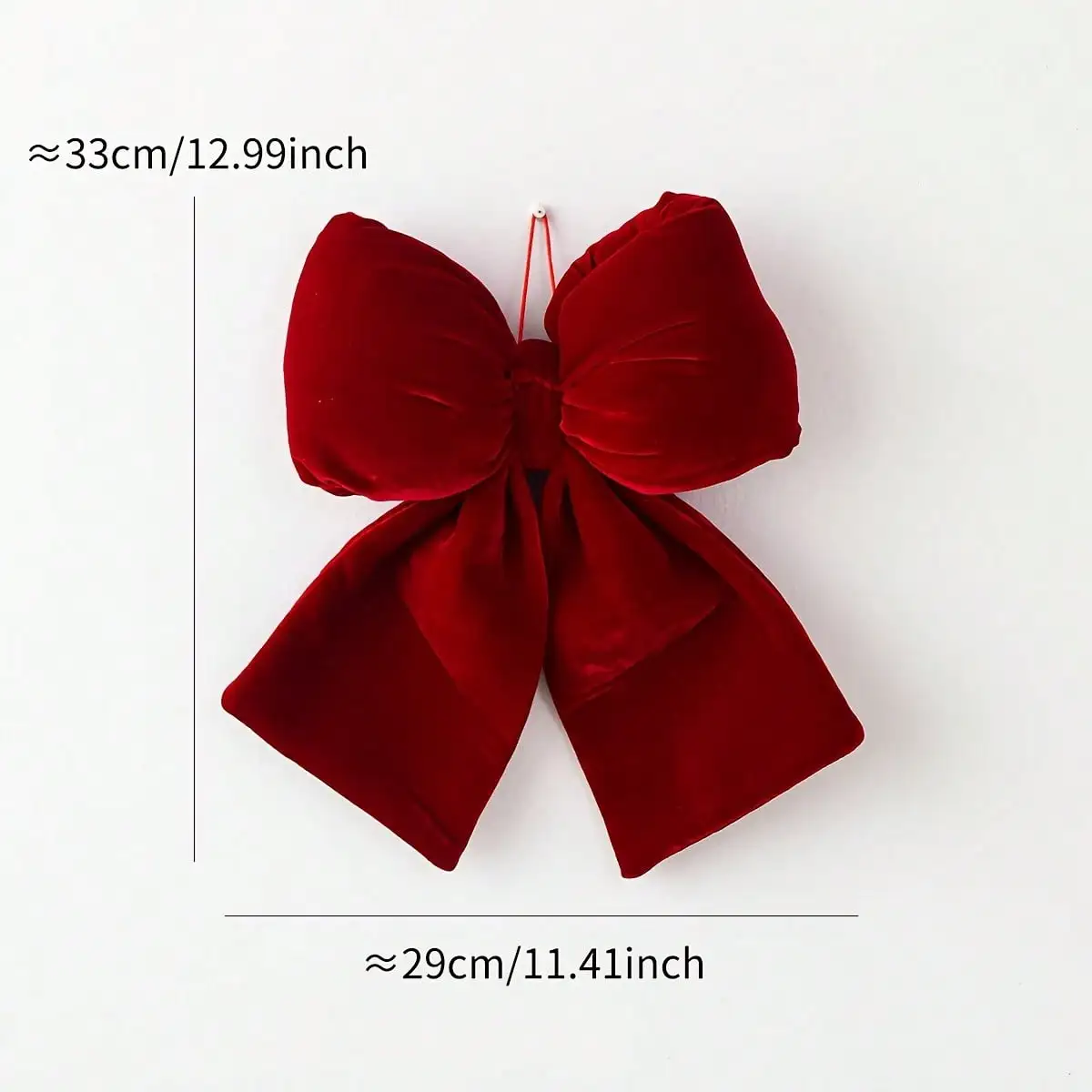 1 Stück Weihnachtsschleife aus Samt, Weihnachtsbaumschmuck, Hochzeitsdekoration, Dekoration für den Urlaub und die Heimatambiente – Detail 9