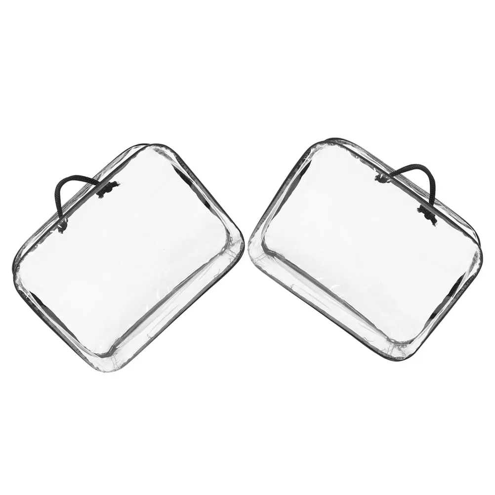 

2 Pcs Storage Bag Comforter Bags Clear Zippered Luggage Bedding Pvc Book Blanket