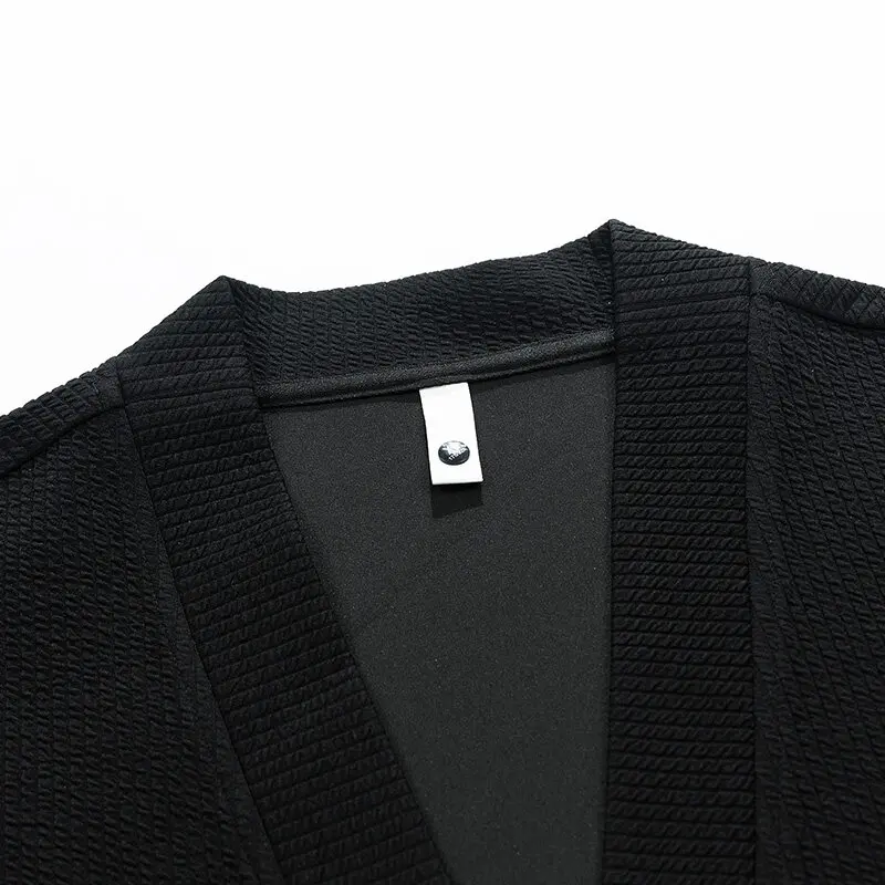2026 New Autumn Men Jacket Coat Pockets Cardigan Sweater Plus Size 6XL 7XL 8XL Oversize Black Zipper Loose Coats Male