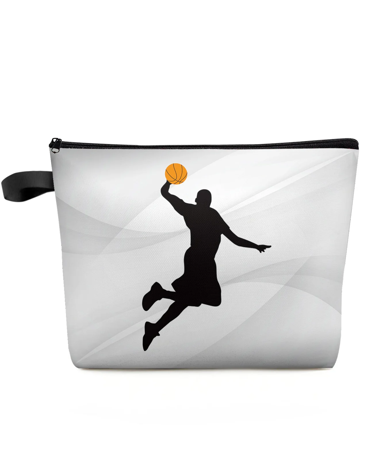 Basketball Sport Grey Makeup Bag Pouch Travel Essentials Lady Women Cosmetic Bags Toilet Organizer Kids Storage Pencil Case