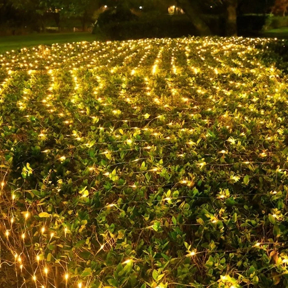 EU Plug LED Net Mesh String Light 3 Color 1.5x1.5M Christmas Tree Light Waterproof 3mx2m Fairy Light Garland New Year Decor