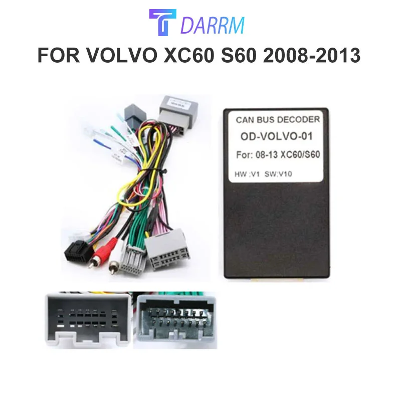 

Android Canbus Box Adaptor for Volvo XC60 S60 2008 2009 2010 2011 2012 2013 With 16 Pin Wirng Harness Cable for Car radio