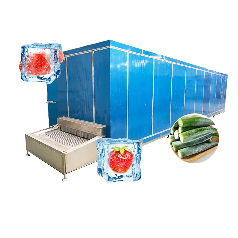 Frozen Food Restaurant Industry Automatic Blast Iqf Freezing Tunnel PLC Controlled 380V 100KW Multiple Doors High Customized