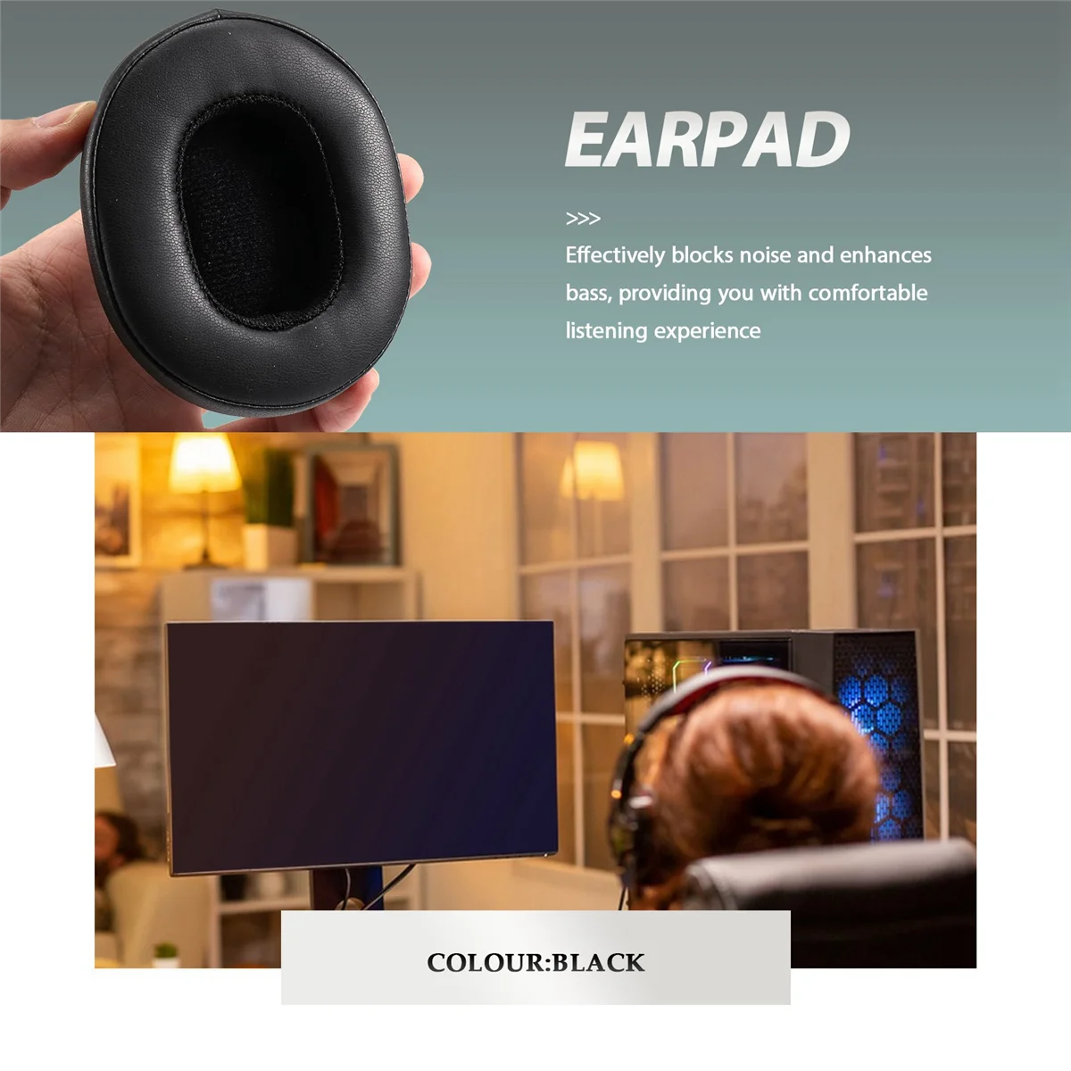 ABKM 1Pair Earpad Cushion Cover for Skullcandy Crusher 3.0 Wireless Bluetooth Headset