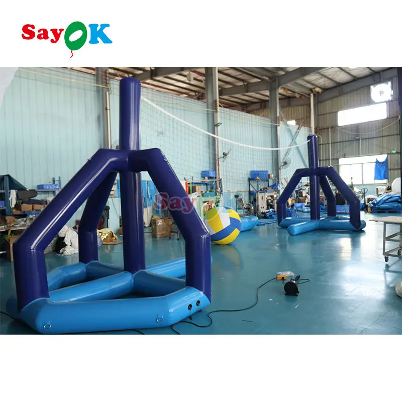 Sayok poste de voleibol inflable de PVC 3mH, soporte de voleibol de tiro inflable con juego de pelota de red para deportes de juego de playa