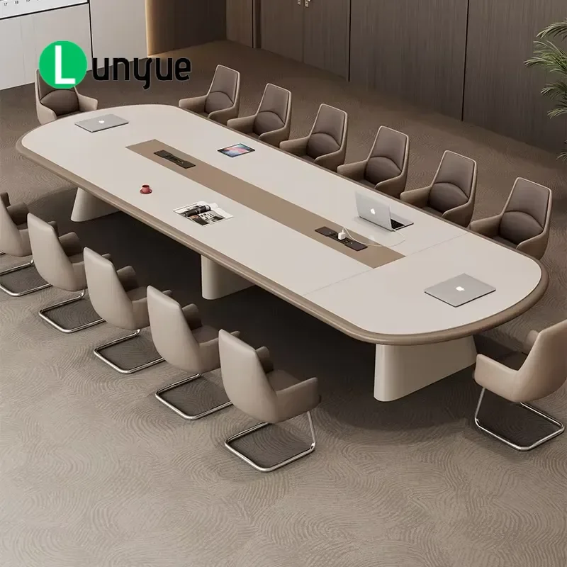 Modern Luxury Oval Wooden Conference Table Spacious Design for Multiplayer Meetings Negotiations Office Furniture 2025 New