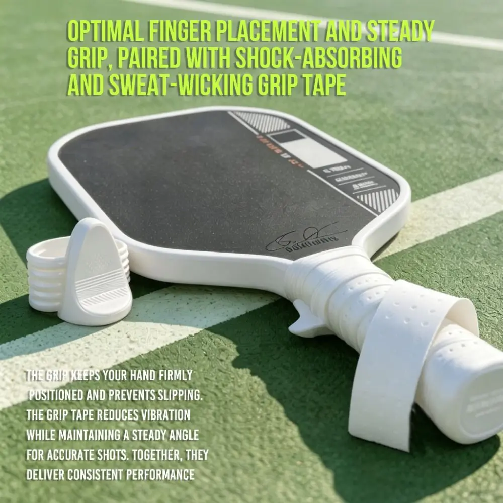 2PCS Ergonomic Design Pickleball Grip Insert Stable Grip Enhanced Control Pickleball Finger Rest Finger Rest