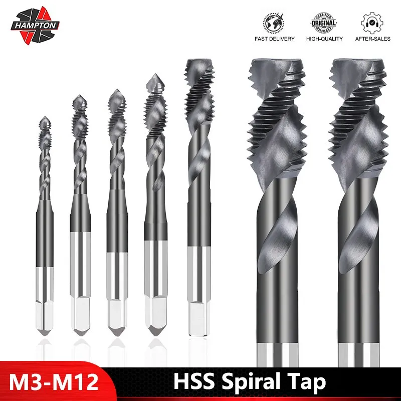 Two Edge HSS Spiral Tap M3-M12 for Aluminum Non-Ferrous Metals Processing Blind Holes