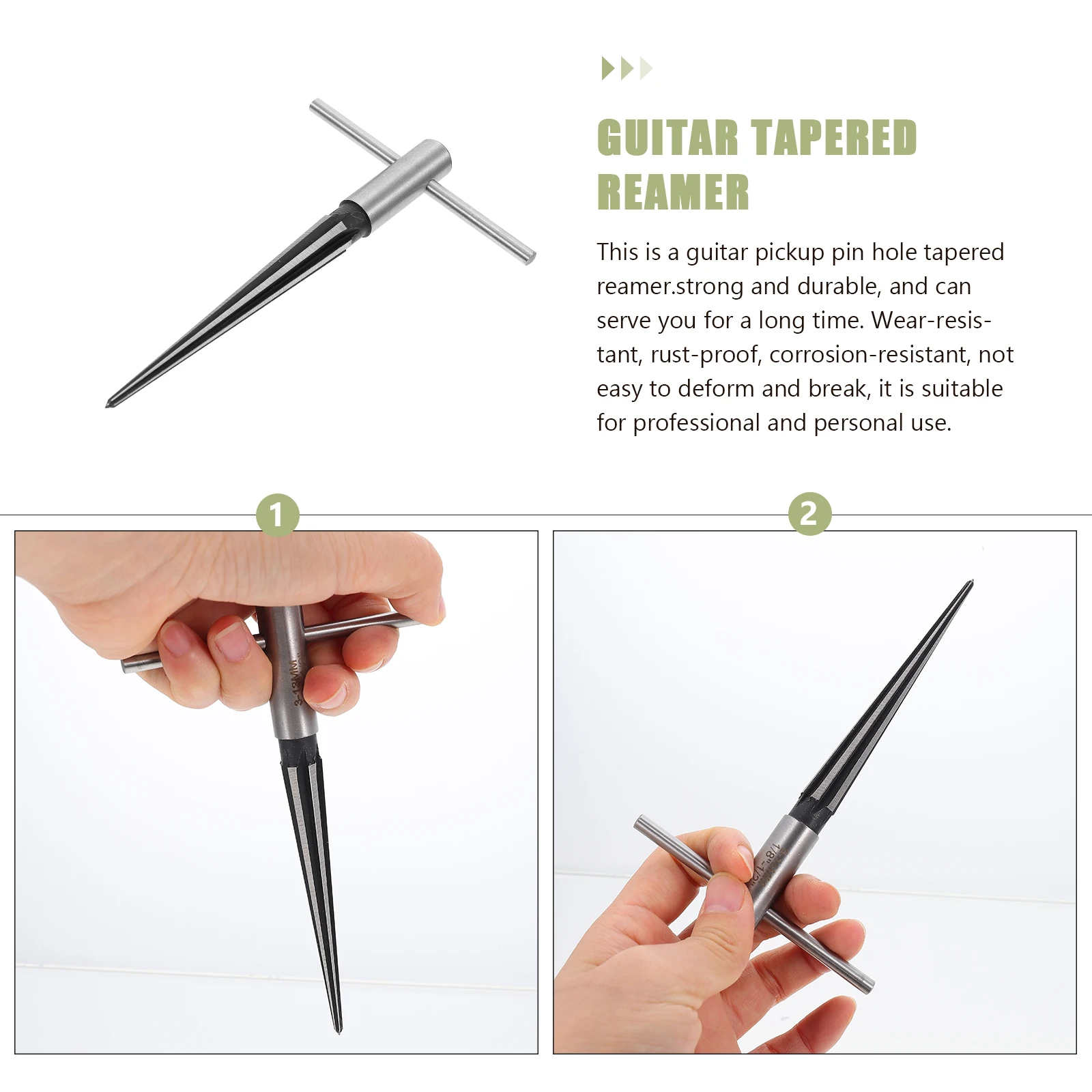 

Guitar Taper Reamer Tool Metal Hole Drill Handheld Bridge Pin Tools T Handle Luthier Accessories Wear Resistant Corrosion Proof