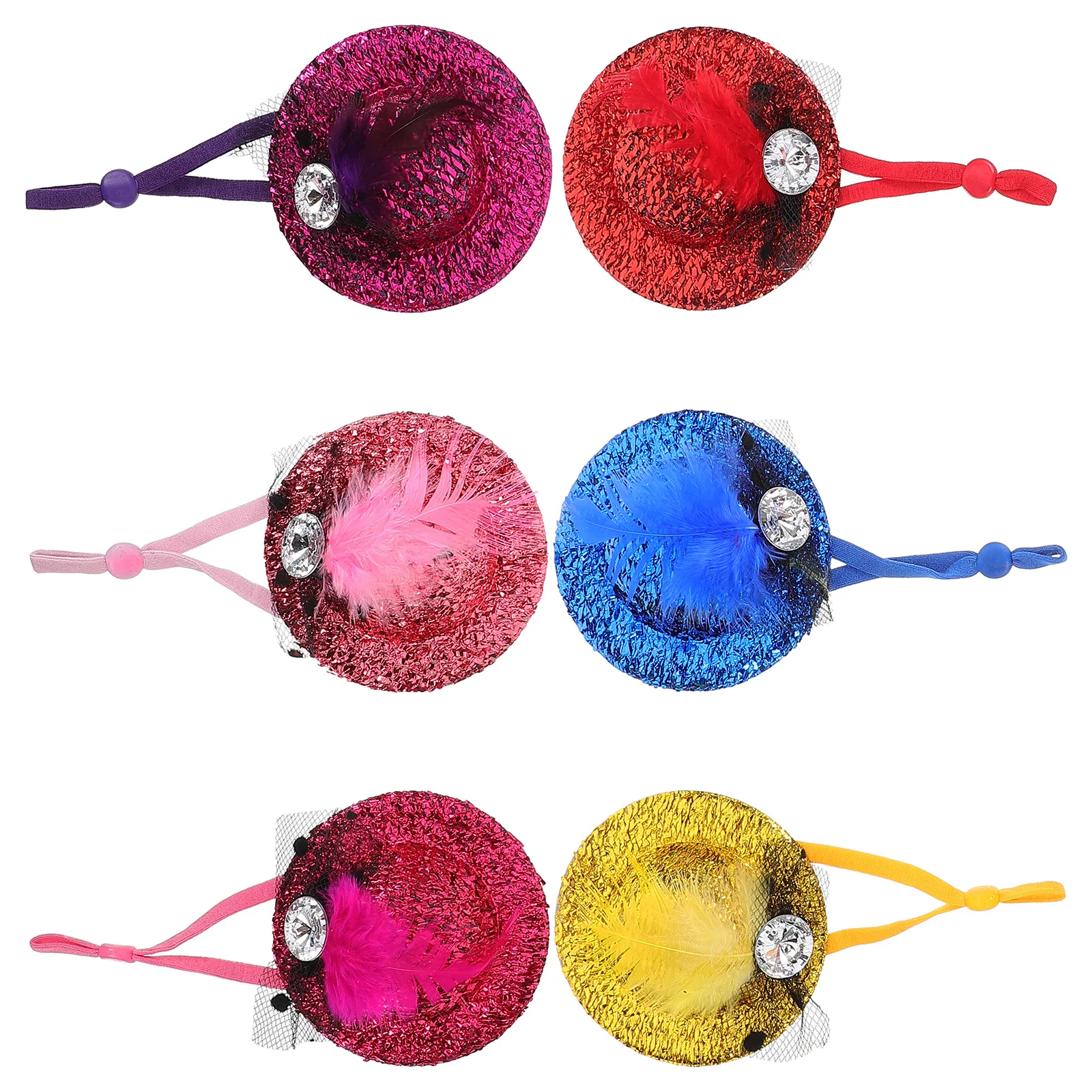 6 قطعة قبعات الدجاج الحيوانات الأليفة الزخرفية قابل للتعديل مهرجان الدجاجة قبعة القماش الطيور ملحق عيد الميلاد لوازم الحفلات قبعة الدجاج