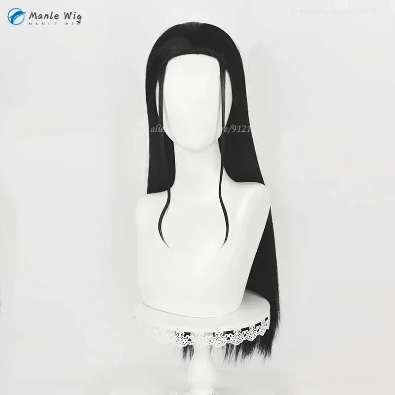

Nico Robin 65cm Long Black Cosplay Anime Wigs Heat Resistant Synthetic Hair Miss Allsunday Party + Wig Cap