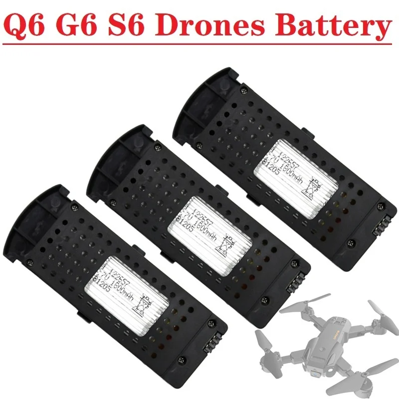 แบตเตอรี่ Lipo 3.7V สำหรับ G6 Q6 S6 8K อะไหล่โดรน RC สำหรับ G6 Pro แบตเตอรี่แบบชาร์จไฟได้3.7V 1800mAh สำหรับโดรน Q6