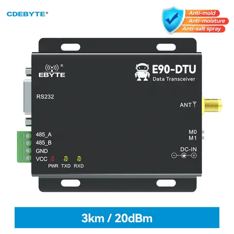 433MHz Wireless Transceiver LoRa CDEBYTE E90-DTU(433L20)-V8 RS232 RS485 20dBm Long Range PLC Transceiver Receiver Radio Modem