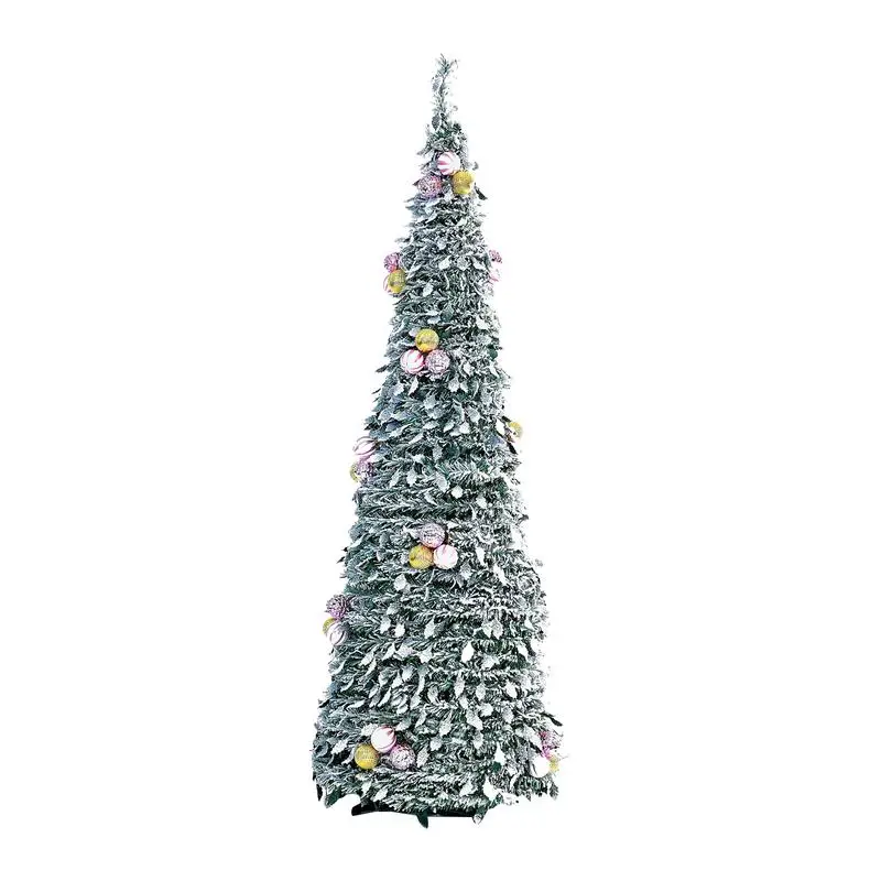 Retractable Christmas Tree 1.8M Foldable Christmas Tree Christmas Decorations Indoor Pagoda Spiral Christmas Tree Without Light