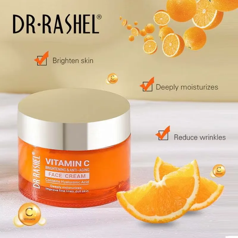 DR.RASHEL vitamin C  Facial Cleanser And Toner Essence Face Cream 4-Piece Facial Skincare Set