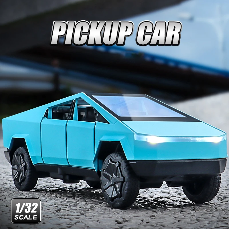 Camión Cybertruck para niños, modelo de aleación, juguete para niño, sonido de simulación, colección de modelos de coches, regalos, decoraciones de escritorio, 1/32