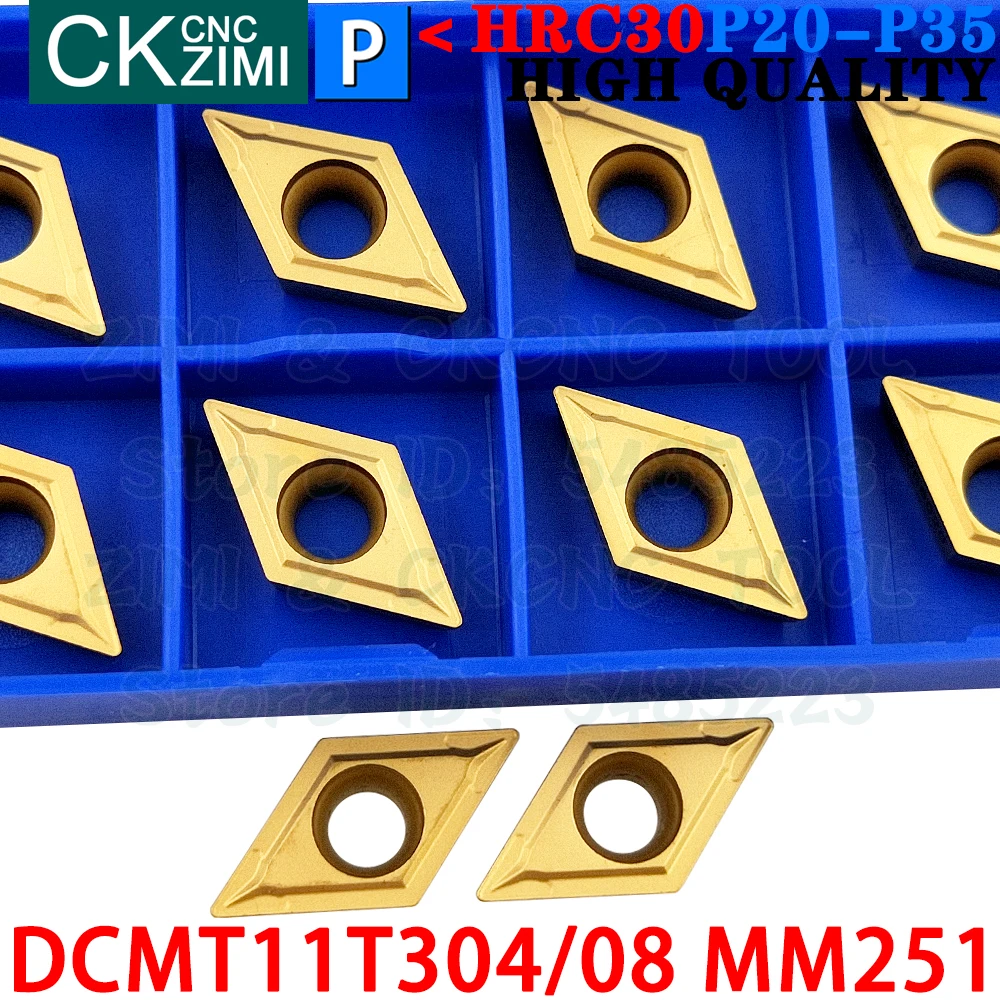 DCMT11T304 MM251 DCMT11T308 MM251 Carbide Inserts External Internal Turning Inserts Tool DCMT 11T3 CNC Metal Lathe Cutter Tool