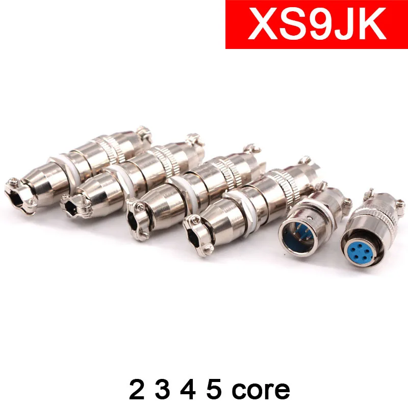 Silver-Plated Copper Core XS9JK 2-Pin 3-Pin 4-Pin 5-Pin Push-Pull Aviation Plug Socket XS9-2 3 4 5 core 2P 3P 4P 5P Docking