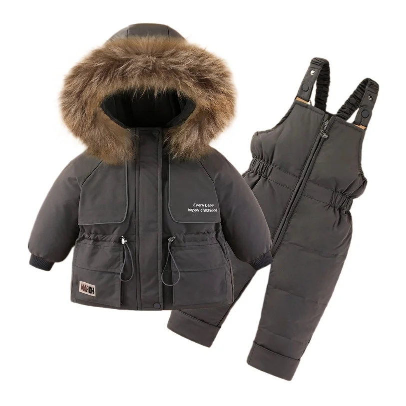 

Children's Winter Suits Down Jacket Parka for Girls Ski Jumpsuit Baby Boy Clothing Set Kids Snowsuits Hooded Overalls Warm Coat
