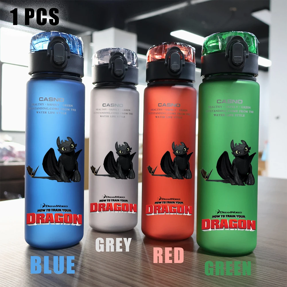 560ML How To Train Your Dragon Red Green Blue Black Plastic PcLeakProof Resistant Outdoor Camping Portable Travel Sports Cup