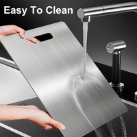 Premium Titanium-Grade 304 Stainless Steel Chopping Board, Easy to Clean,  Food-Grade Surface, for Kitchen & Dining Use