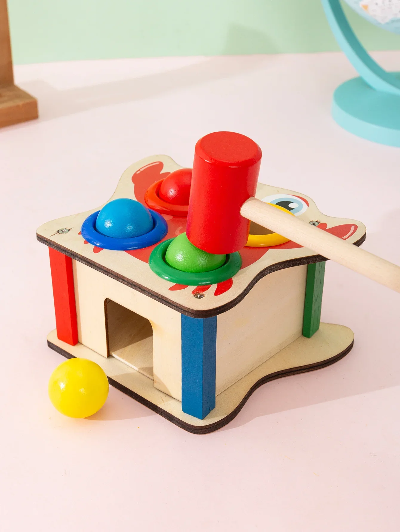 Children Toys 3D Wooden Ball Hammer Puzzles Early Learning Kid Games Educational Children Birthday New Year Gift