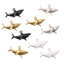 10PCS 18*30mm 2.2g Shark Charms Marine Animals Pendant Metal Alloy DIY Necklace Bracelet Earrings Marking