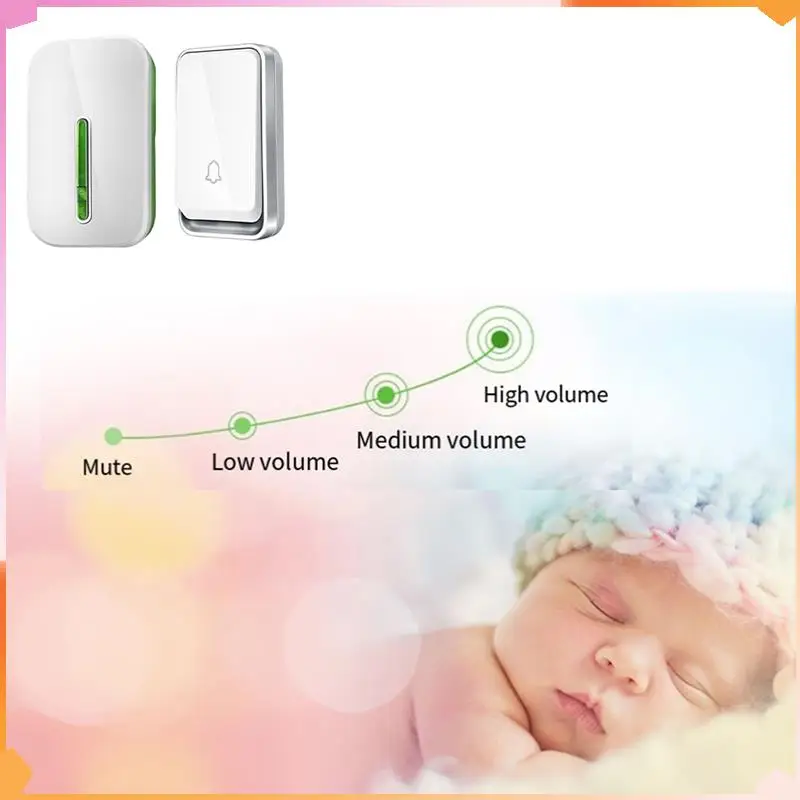 Ring Doorbell Wireless Waterproof Self-Powered Smart Bell Home No Battery Required Cordless EU Plug