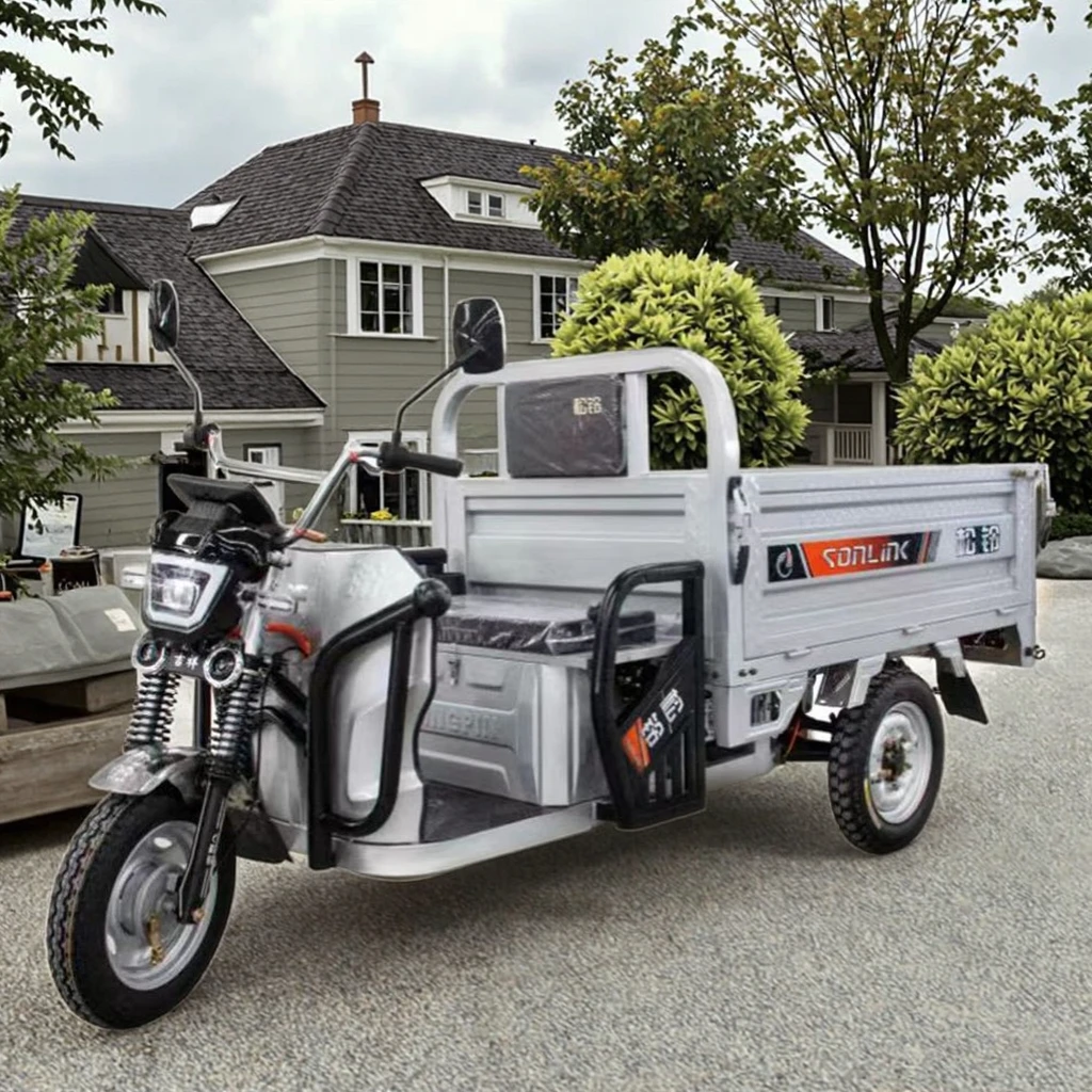 New 1000W Power 3-Wheel Electric Cargo Tricycle 60V Voltage with 400kg Payload Capacity Open/Closed Body Type for Adults
