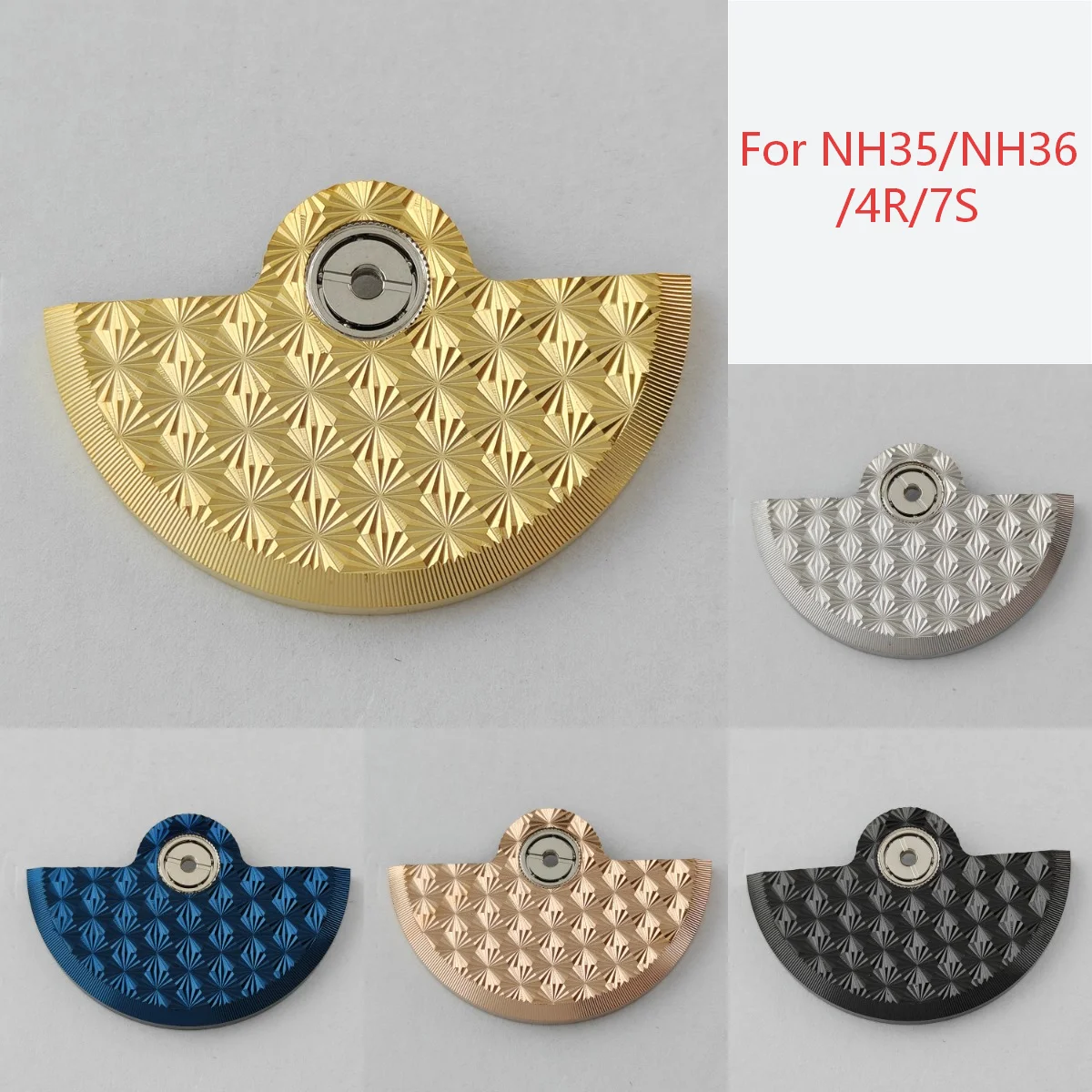 Sonnenstrahl-gravierter NH35 Rotor Schwungmassen für NH35 NH36 4R 7S Uhren-Modifikation DIY Reparaturteil Gold Silber Blau Roségold Schwarz