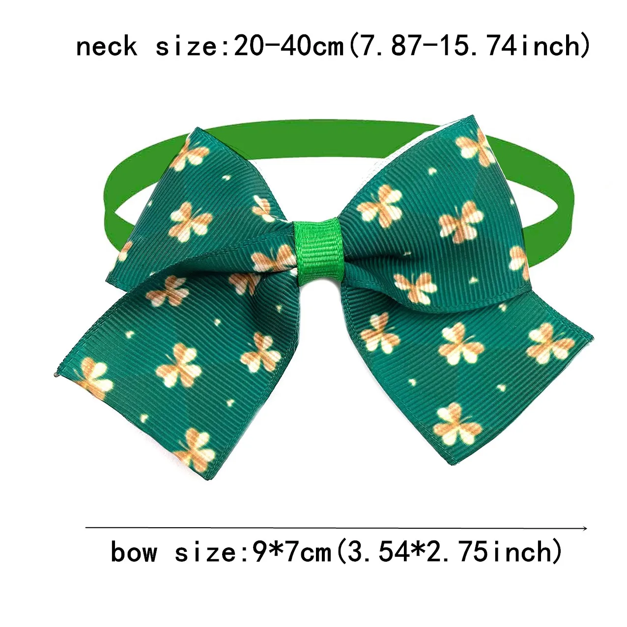 50/100pcs ST Patrick's Day Puppy Dog Cat Grooming Accessories Clover Pattern Puppy Dog Bowtie Green Necktie Pet Supplies Dog Tie